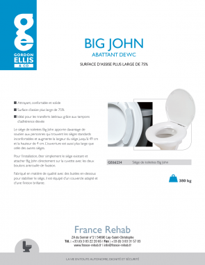 Lunette de WC extra large Big John - Rehausseur et cadre de wc
